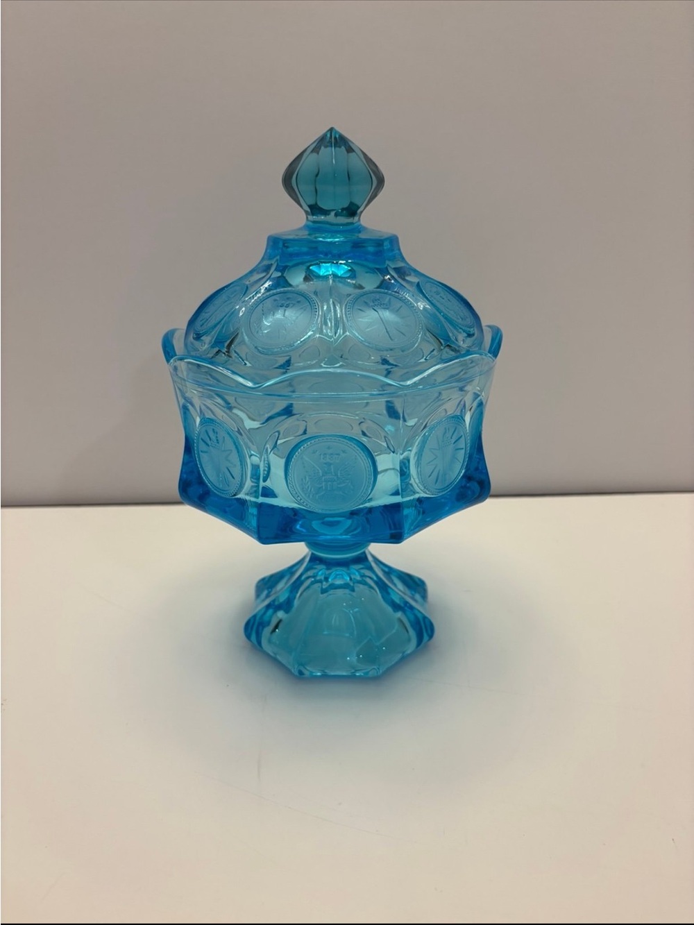 Coin Glass ice Blue by FOSTORIA